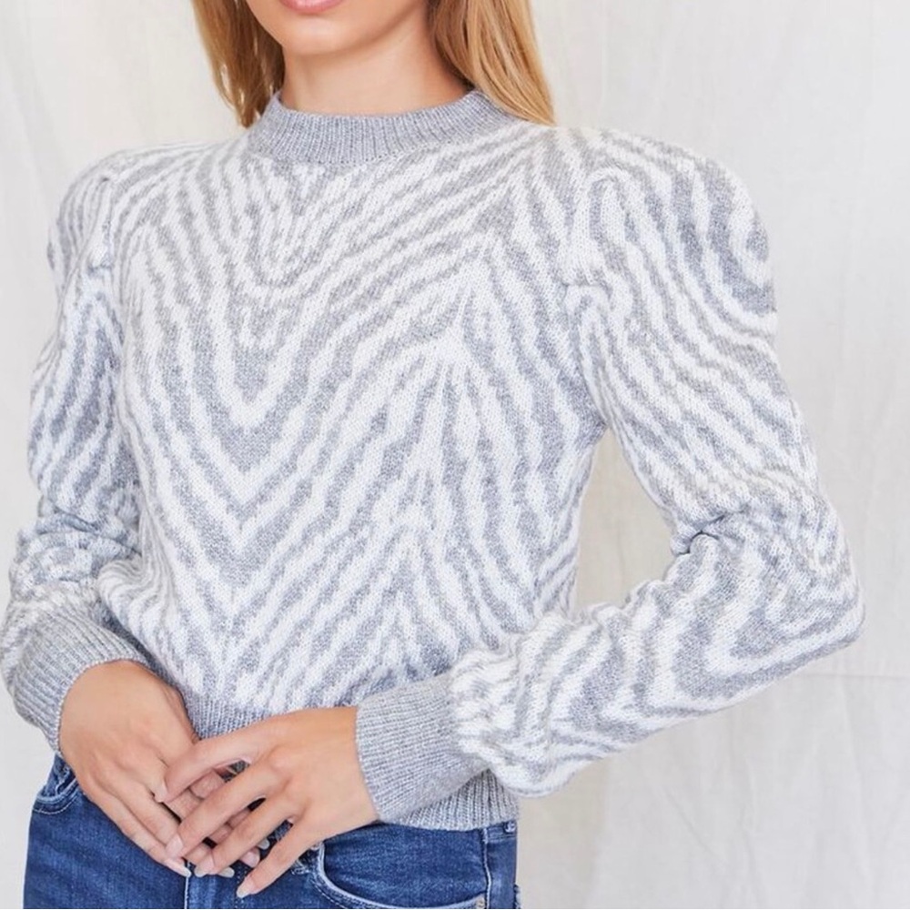 Forever 21 Grey Zebra Sweater